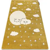 Rugsx Tapijt PETIT MOON maan , Sterretje , wolken goud 180x270 cm
