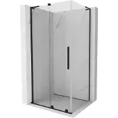 Mexen Velar L schuifbare douchecabine 120 x 80 , transparant, zwart- 871-120-080-03-70