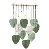 Semoic Wanddecoratie in boho-stijl, handgemaakte kunst van geweven garen