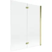 Mexen Mist douchewand 2-vleugelig rechts 140 x 150 , transparant, goud - 8A9-140-002-50-00-P