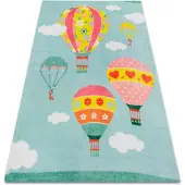 Rugsx Tapijt PLAY Ballonnen wolken G3426-2 groen anti slip 120x165 cm