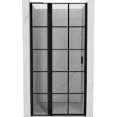 Mexen Mist L draaideur douchedeur links 110 , zwart raster, zwart - 8A4L-110-000-70-77-L