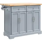 SoBuy Desserte Cuisine Roulettes Gris 115x71 cm