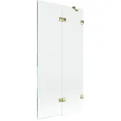 Mexen Lunar badscherm 2-vleugelig rechts 90 x 150 , transparant, goud - 897-090-100-50-00-P