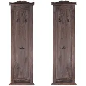 MCW Set van 2 kapstokken T33, wandkapstok kapstokpaneel, wandhaken hout 109x28x4cm ~ bruin shabby