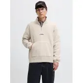 Jack & Jones Sweatshirt 'JJESOHO' beige / zwart