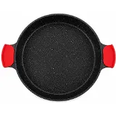 ROYAL SWISS - Paella pan 32 cm - Anti-aanbak - Marmeren Coating - Gegoten Aluminium - Inductie Geschikt