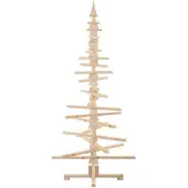 vidaXL Houten kerstboom Massief grenenhout Natuurlijk met Onbehandeld