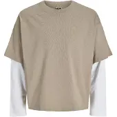 Jack & Jones Shirt 'JCOBIARRITZ' lichtbruin / wit