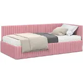 vidaXL Hoekbedframe met Matras 2 st Roze 100 x 200 cm Fluweel