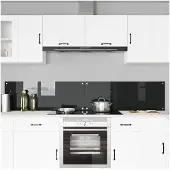 vidaXL Keukenachterwand 2 pcs Zwart 110 x 40 cm gehard glas