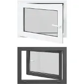 vidaXL Kelderraam RISOR 80 x 60 cm PVC en Glas Antraciet