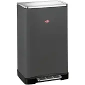 Wesco Big Double Boy Afvalscheider | 36 Liter | Duo Pedaalemmer (2x18 Liter) | Metaal - Mat grafiet | Prullenbak