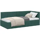 vidaXL Hoek Bed Frame Donkergroen 90 cm x 190 cm Fluweel