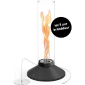 Höfats SPIN X Tafelvuur 1200 zwart extra lange brandduur, rook- en roetvrije tafelhaard voor binnen en buiten, voor tafeldecoratie, verwarmende vuurkolom