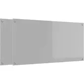 vidaXL Keukenachterwand 2 pcs Lichtgrijs 120 x 60 cm gehard glas