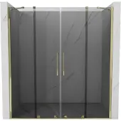 Mexen Velar Duo schuifdouchedeuren 200 , grafiet, goud - 871-200-000-42-50