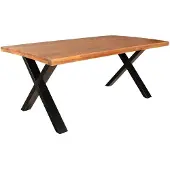 Lizzely Garden & Living Eettafel rechthoek mangohout Xavier 200cm duurzaam tafel met X-poot mango rechthoek eetkamertafel hout