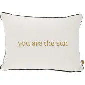 Zusss Kussen You Are The Sun Hartjes 35X25cm 100% Katoen Off White / Green