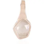 Cavill - Hanger 925 Sterling Zilver met 1,35 ct Braziliaanse Rozenkwarts - Roségoud Plating - Elegante Fancy Rose Slijpvorm - Tijdloos Bezel Sieraad