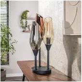 Meubelplaats Tafellamp Cocoon 3L mix glass zwart – hotel chique design - 25x35x59 cm