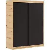 MargaretHadas24 Kledingkast Iga 180 cm inclusief 2 schuifdeuren Zwevende deurkast (bruin, zwart)