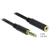 DeLOCK 4,4mm Jack verlengkabel | gebalanceerd stereo (5-polig) | AWG24 | verguld | 1 meter