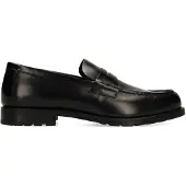 Manfield Zwarte chunky leren loafers | Maat 44