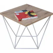 FutuStal Koffietafel, metalen frame, vierkant, industriële loftstijl, wit + artisan eikenhout