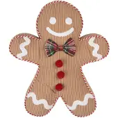 Clayre & Eef Sierkussen Gingerbread man 35x40x4 cm Bruin Polyester