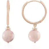 Cavill - Zilveren oorbellen 925 sterling zilver met roségoud plating - Roze zebra jaspis 7,76 ct - 8 mm ronde kralen - Elegante damessieraden