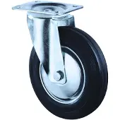 BS Rollen Zwenkwiel Wiel Ø 160 mm Draagvermogen 135 kg Massieve rubberen plaat L135xB110 mm