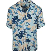 Shiwi Overhemd 'Vic' lichtblauw / donkerblauw / lichtoranje / wit