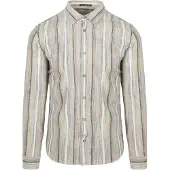 No-excess Overhemd beige / lichtblauw / antraciet / wit