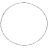 Cavill - Zilveren halsketting 925 Sterling Zilver - 45 cm - Plat gevlochten Omega ketting - Elegant en tijdloos sieraad dames