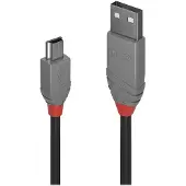 Lindy Anthra Line - Câble USB - USB (M) pour mini USB type B (M) - USB 2.0 - 5 m - rond - noir