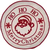Clayre & Eef Sierkussen Ø 40x4 cm Wit Polyester Kerstman