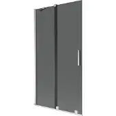 Mexen Velar badwand 2-delig schuifbaar 100 x 150 , grafiet, chroom - 896-100-000-41-01