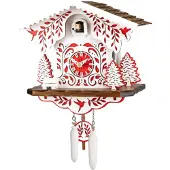 Engstler - 330 QM, rood - Wandklok met kuil - Quartz