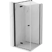 Mexen Mist-F vouwbare douchecabine links 120 x 120 , transparant, zwart - 8A6T-120-120-70-00-L