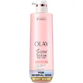 Olay Super Serum Body Wash for Normal Skin 24hr Long Lasting Hydration 5+ Ingredient Serum Complex for Bright Even Firm Luminous Skin 18.5 fl oz