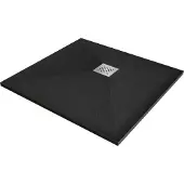 Mexen Stone+ vierkante composiet douchebak 70 x 70 , zwart - 44707070