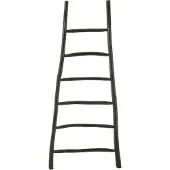 OEM decoratie Ladder 6 Stappen Teak - hout - zwart