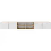 MargaretHadas24 Margaret Hadas24 TV-kast Mio IV, tv-meubel, laag tv-meubel, 300 cm, hangend, modern design, voor de woonkamer, wandmontage, tv-meubel, wit