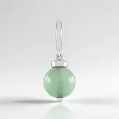 Cavill - Elegante Hanger 925 Sterling Zilver Platina Verguld - Groene Aventurijn 3,608 ct - Ronde Vorm - Braziliaanse Edelsteen voor Dames