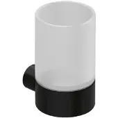 Kludi Vela R - Tandenborstel en tandpasta houder, mat glas/mat zwart 5897539
