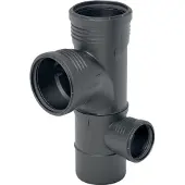 Geberit Silent-PP Gecombineerd bochthoek-T-stuk 87,5° rechts, DN 100 / 100 / 50, 390.565.14.1
