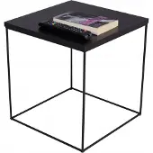 FutuStal Kwadratte salontafel van metaal, 40x40x43 cm, kleur: zwart + MiniPearl