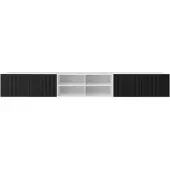 MargaretHadas24 Margaret Hadas24 TV-kast Noe IV, tv-meubel, tv-kast, 300 cm, hangend, modern design, woonkamer, wandmontage, tv-meubel, wit, zwart