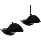 Design Handgemaakt hanglamp lamp Bamboe Schelp black woonkamer slaapkamer Ø 60 cm
